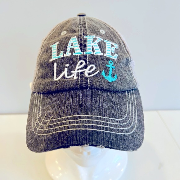 Lake Life distressed unisex trucker hat - Picture 2 of 5
